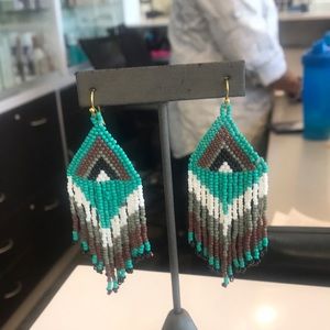 Turquoise beaded earrings
